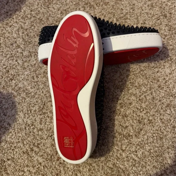 New Christian Louboutin dark marine Spiked Loafers - Picture 7 of 10